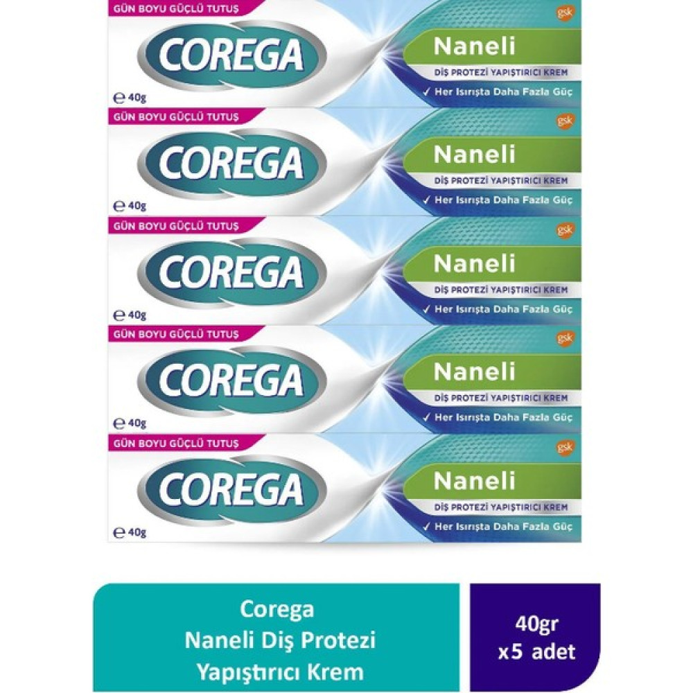 Corega Naneli Diş Protezi Yapıştırıcı Krem 40g (5 Adet) - 5'li Oto Boyaları Fiyatı