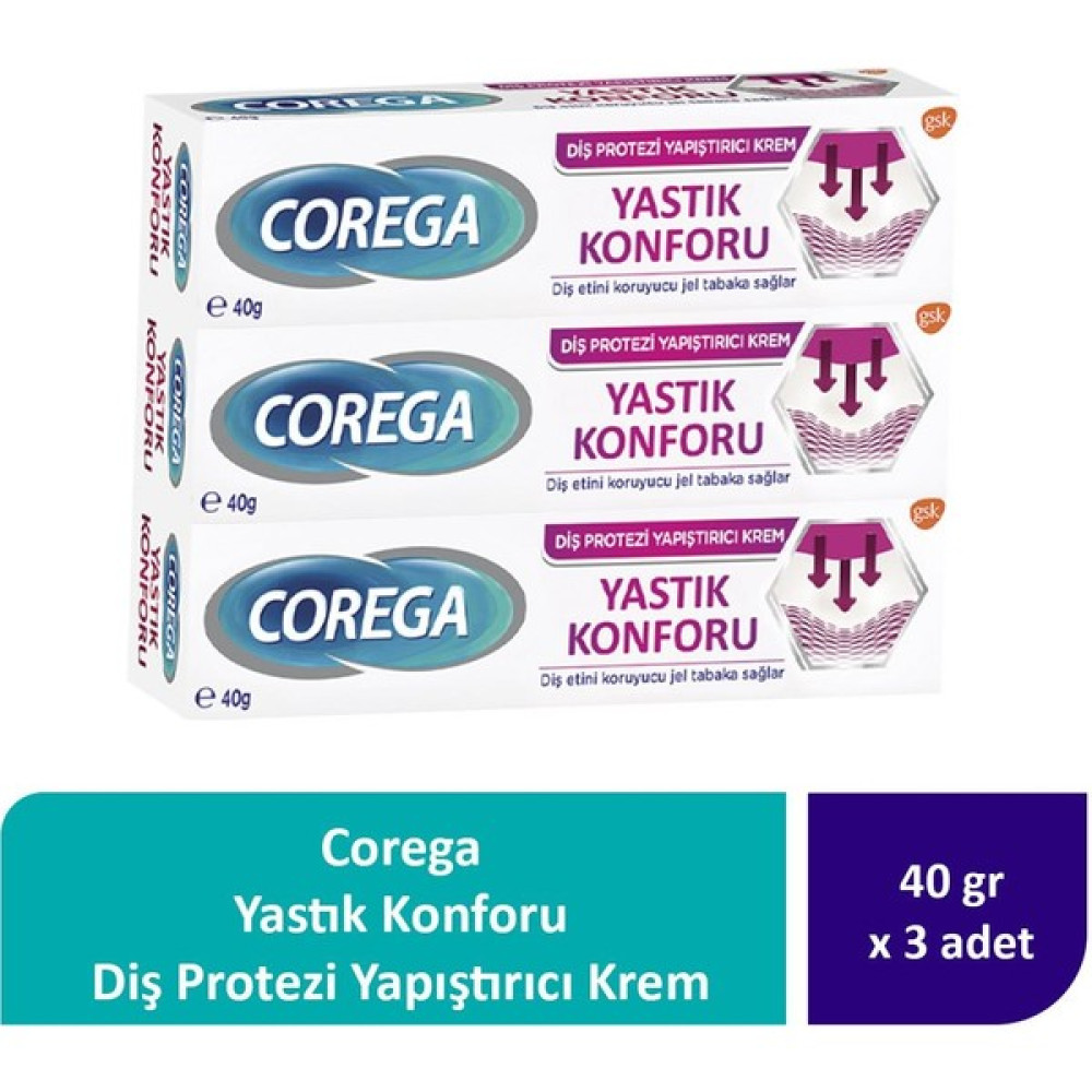 Corega Yastık Konforlu Diş Protezi Yapıştırıcı Krem x 3 Adet Diş Beyazlatıcılar Fiyatı