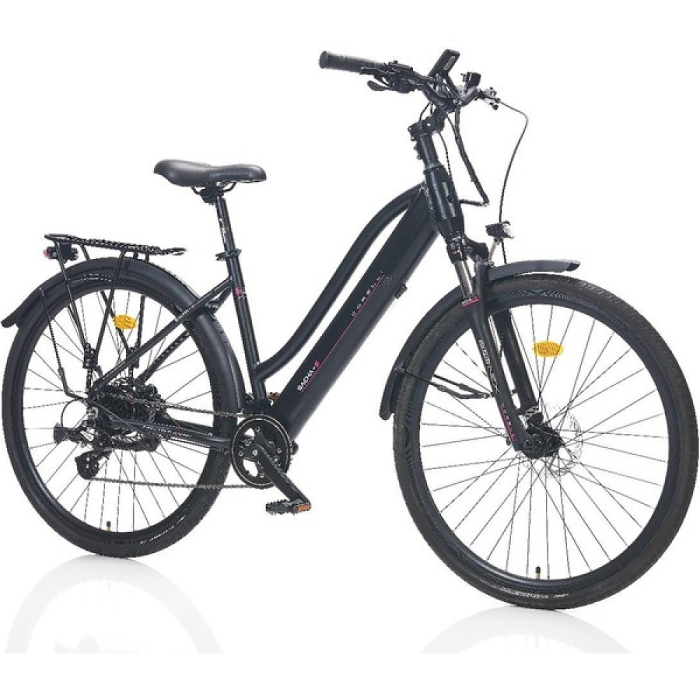 Corelli Sacha-S 28 Jant Elektrikli Şehir Bisikleti 46CM Siyah Elektrikli Bisikletler Fiyatı