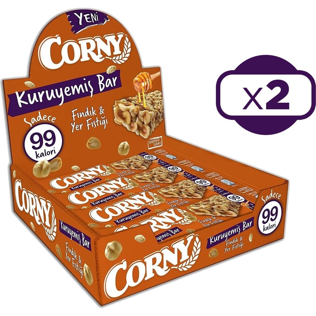 Corny Tahıl Bar Fındık ve Yerfıstığı 20 gr x 12 Adet x 2 Kutu Diğer Fiyatı