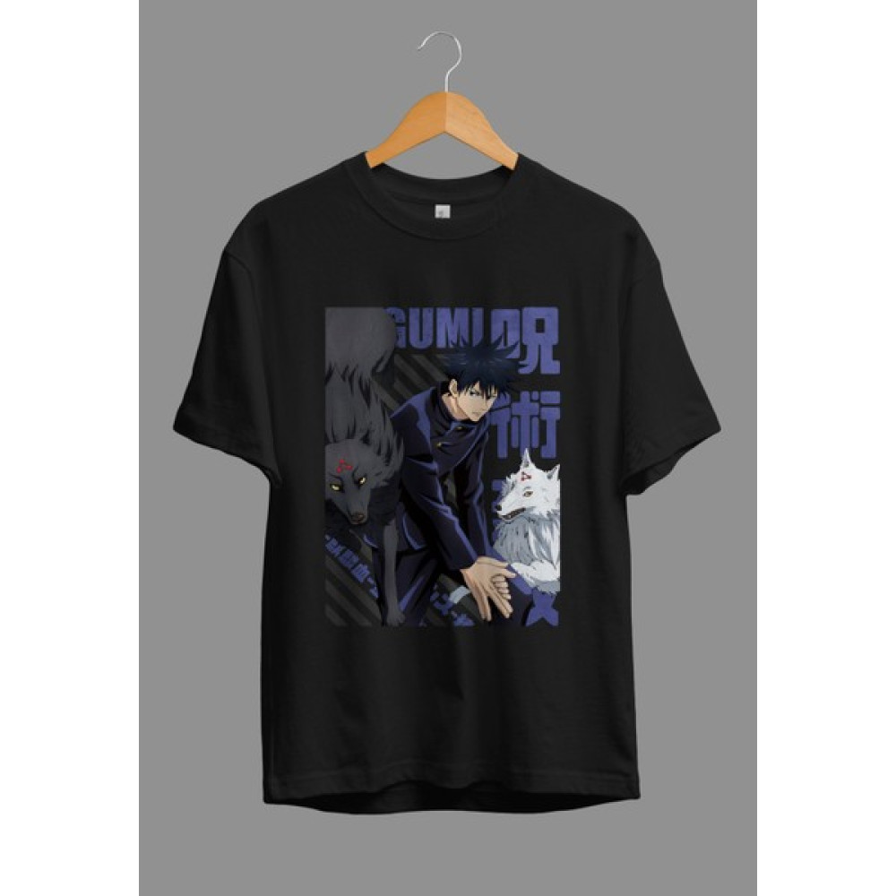 Corvoart Oversize Jujutsu Kaisen Megumi Fushiguro Anime Karakter Baskılı Tasarım Tişört Erkek T-shirt Fiyatı