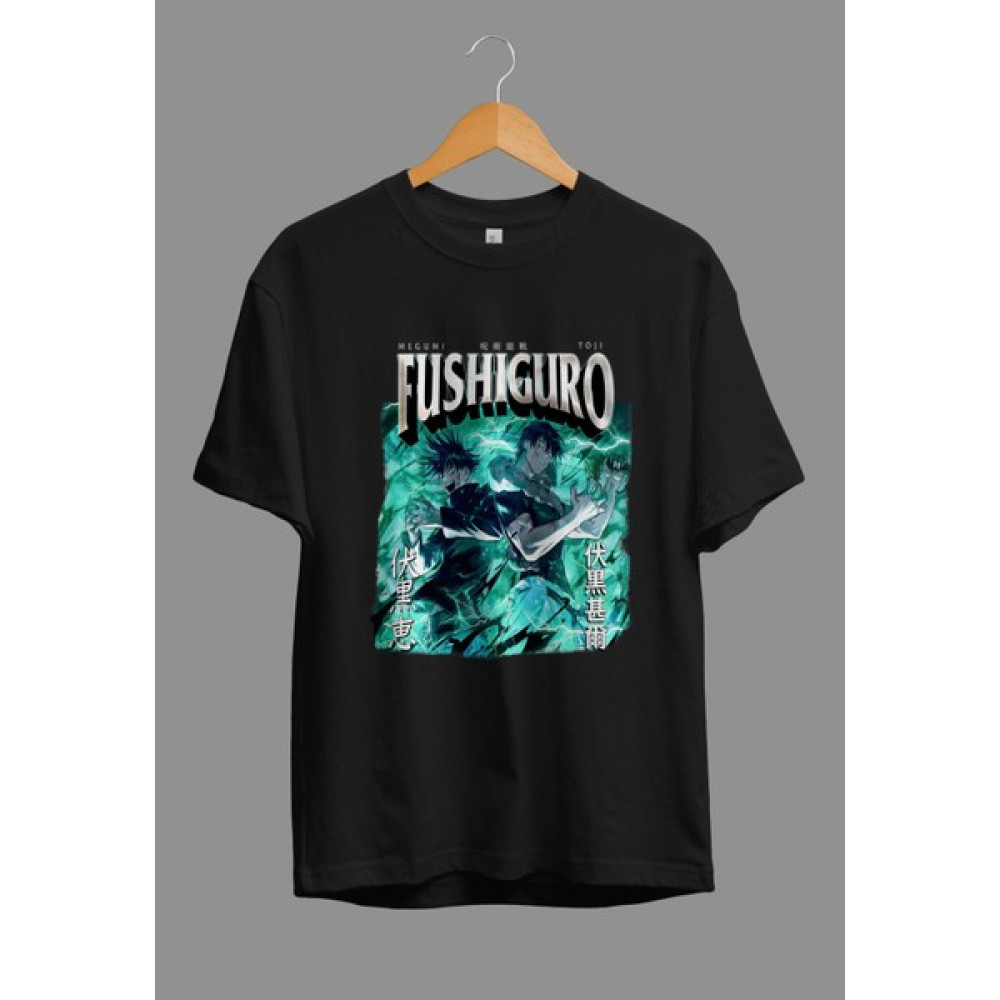 Corvoart Oversize Jujutsu Kaisen Toji ve Megumi Fushiguro Anime Karakter Baskılı Tasarım Tişört Erkek T-shirt Fiyatı