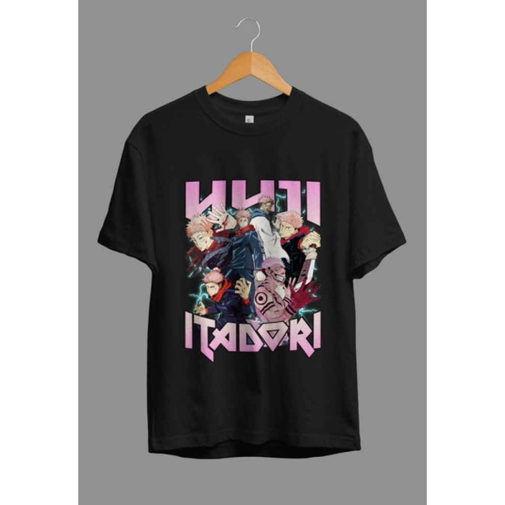 Corvoart Oversize Jujutsu Kaisen Yuji Itadori Vs Sukuna Ryomen Anime Karakter Baskılı Tasarım Tişört Erkek T-shirt Fiyatı