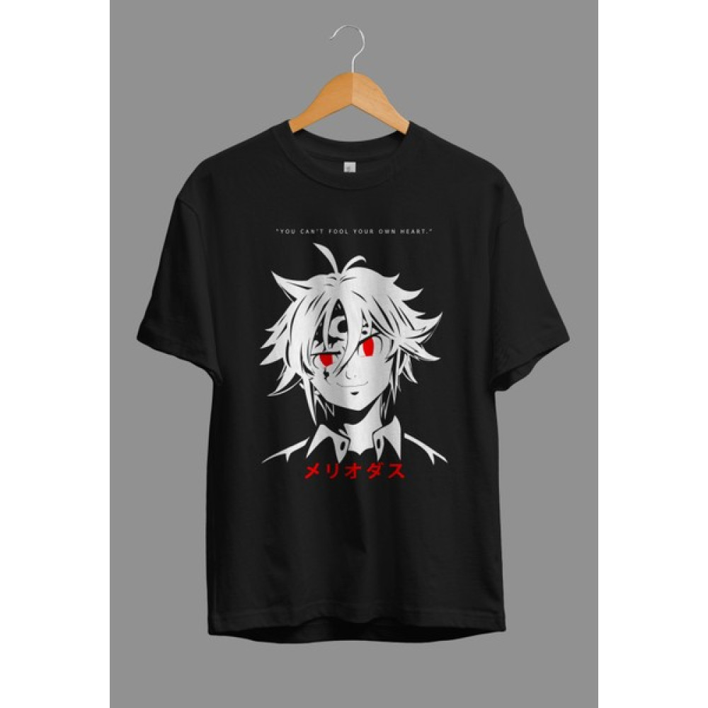 Corvoart Oversize Meliodas 7 Deadly Sins Anime Karakter Tasarım Baskılı Tişört Erkek T-shirt Fiyatı