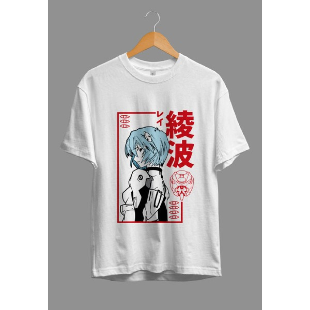 Corvoart Oversize Neon Genesis Evangelion Rei Ayanami Anime Karakter Baskılı Tişört Erkek T-shirt Fiyatı