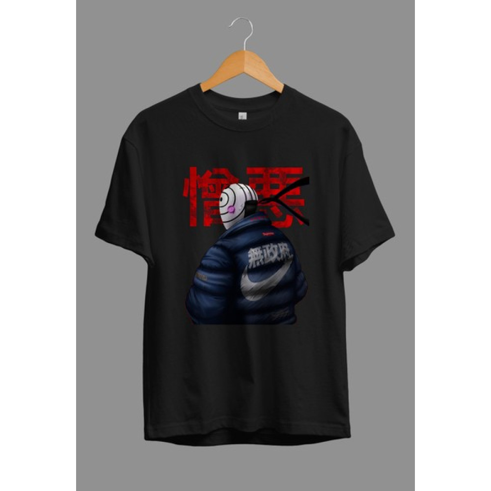 Corvoart Oversize Obito Anime Karakter Baskılı Özel Tasarım Tişört Erkek T-shirt Fiyatı