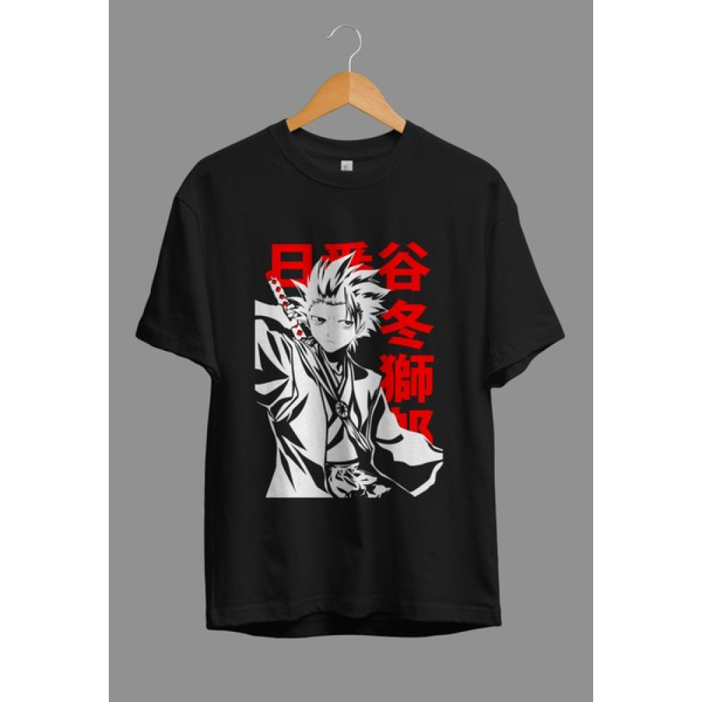 Corvoart Oversize Tōshirō Hitsugaya Bleach Anime Karakteri Tasarım Baskılı Tişört Bayan T-shirt Fiyatı