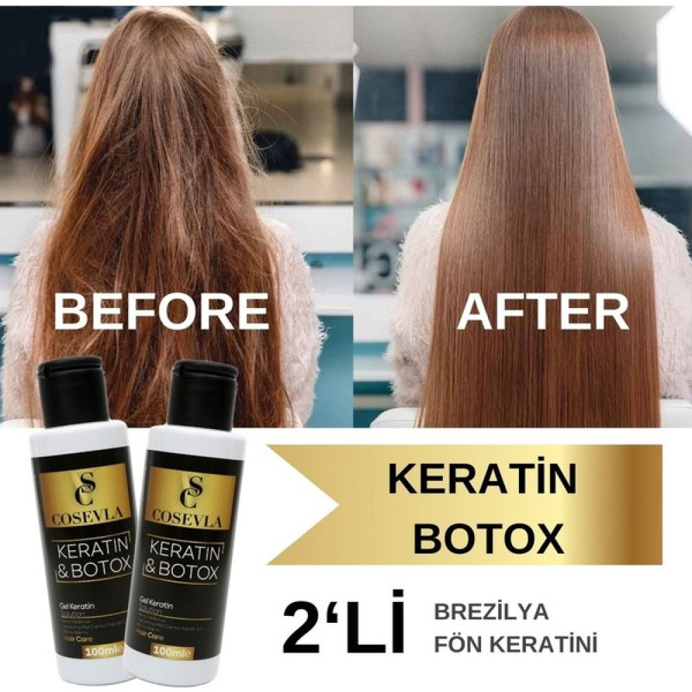 Cosevla 2'Li Set Saç Keratin - Brezilya Fönü Kalıcı Düzleştirici Botox Saç Bakım Maskeleri & Serumlar & Spreyler Fiyatı