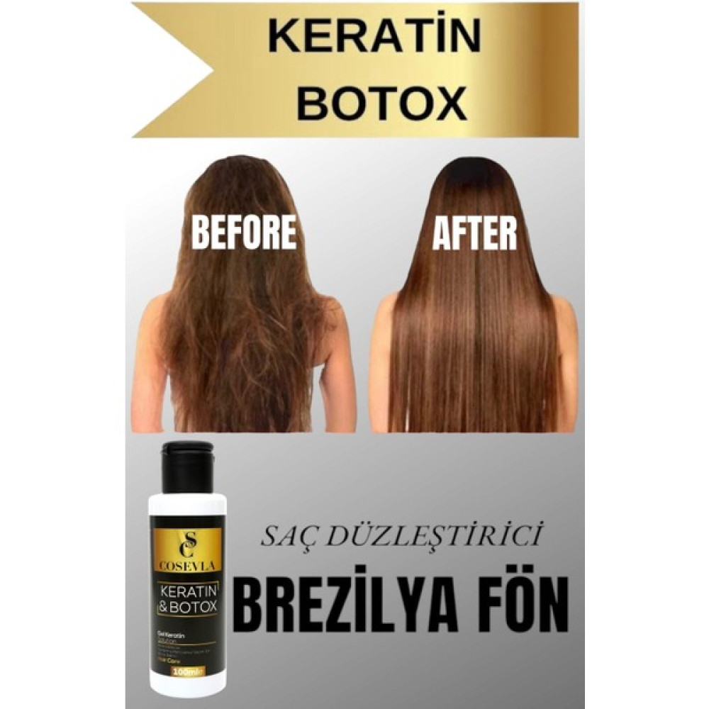 Cosevla Saç Keratin - Brezilya Fönü Kalıcı Düzleştirici Saç Botox 100ml Saç Bakım Maskeleri & Serumlar & Spreyler Fiyatı