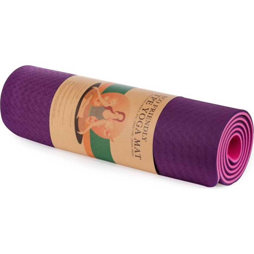 Cosfer 8 mm Çift Taraflı Çevre Dostu Yoga Matı Mor Pilates Minderi Fiyatı