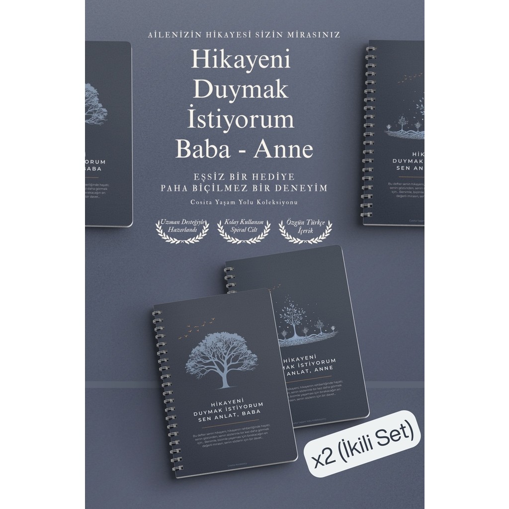 Cosita Anne-Baba Set Hediye Etkileşimli Anı Defteri Duygusal Miras Hikayeni Duymak Istiyorum Anlat Ikili Set Hediye Bana Hikayeni Anlat Anne Baba Defter & Kağıt Ürünleri Fiyatı