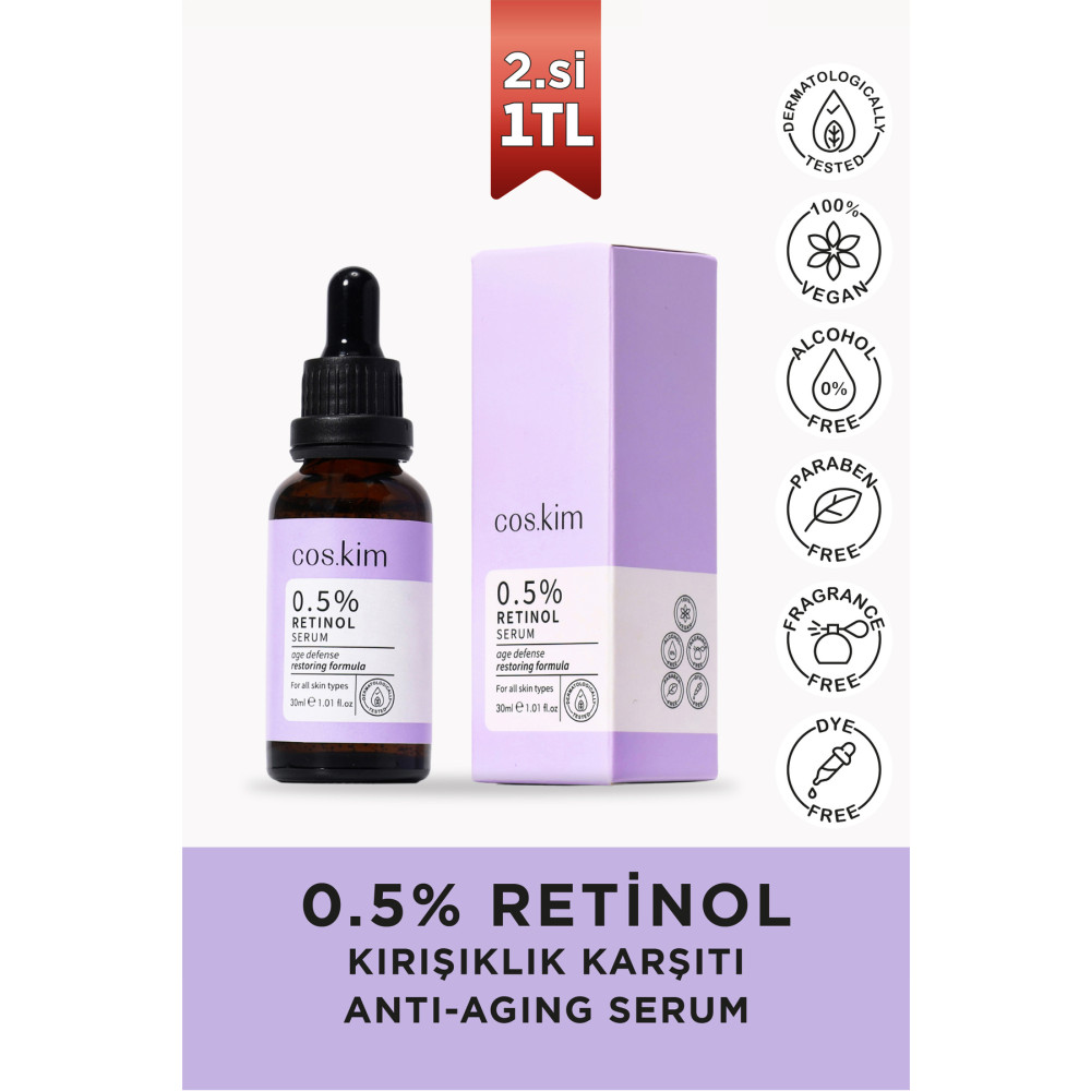 Cos.kim %0.5 Retinol Bakım Serumu 30 ml Cilt ve Yüz Bakımı Fiyatı