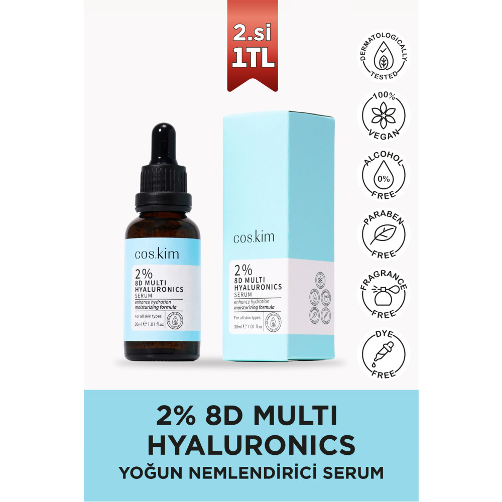 Cos.kim 8 Çeşit Hyaluronik Içeren Nemlendirici Cilt Bakım Serumu | 2% 8d Multi Hyaluronics Serum 30 Ml Cilt ve Yüz Bakımı Fiyatı