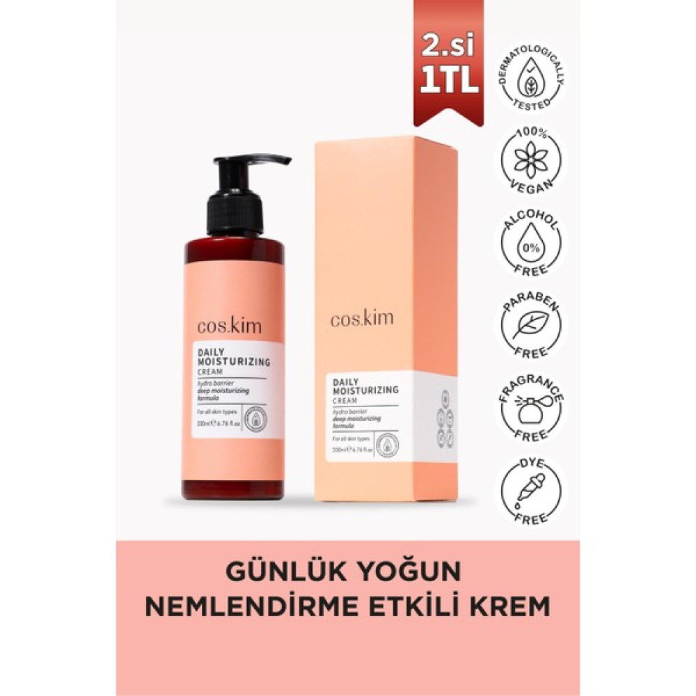Cos.kim Yoğun Nemlendirici ve Bariyer Günlük Bakım Kremi | Daily Moisturising Cream 200 ml Nemlendiriciler Fiyatı
