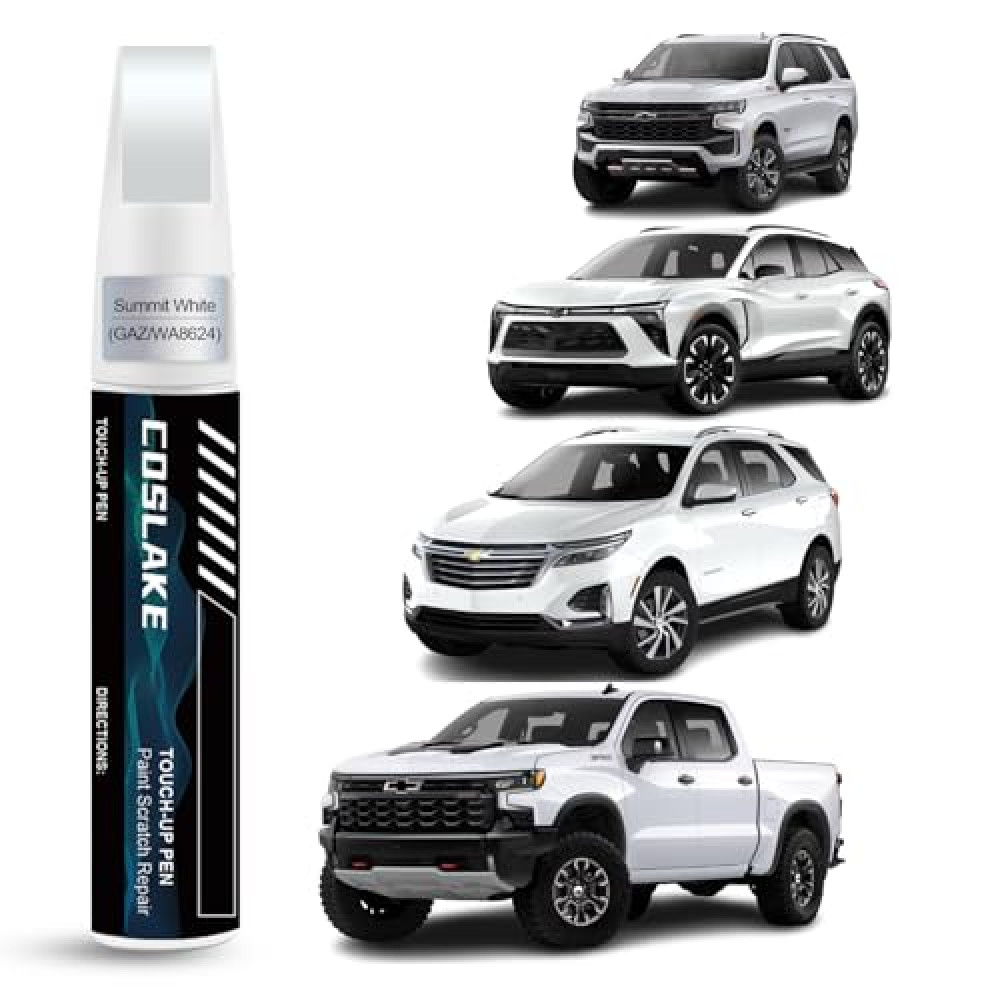 COSLAKE Car Touch Up Paint(Summit White(GAZ/WA8624)) for Chevrolet, Car Paint Scratch Repair Kit, Quick & Easy Solution to Repair Car Scratches, 2 in 1 Scratch Remover Pen with Extra 1mm Fine Brush Car Paints Fiyatı