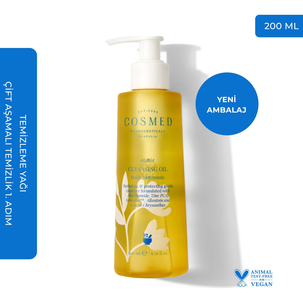 COSMED Atopia Cleansing Oil - Yüz Ve Vücut İçin Temizleme Yağı - Yağ Bazlı Temizleyici 200 ml Cilt Temizleme ve Peeling Fiyatı