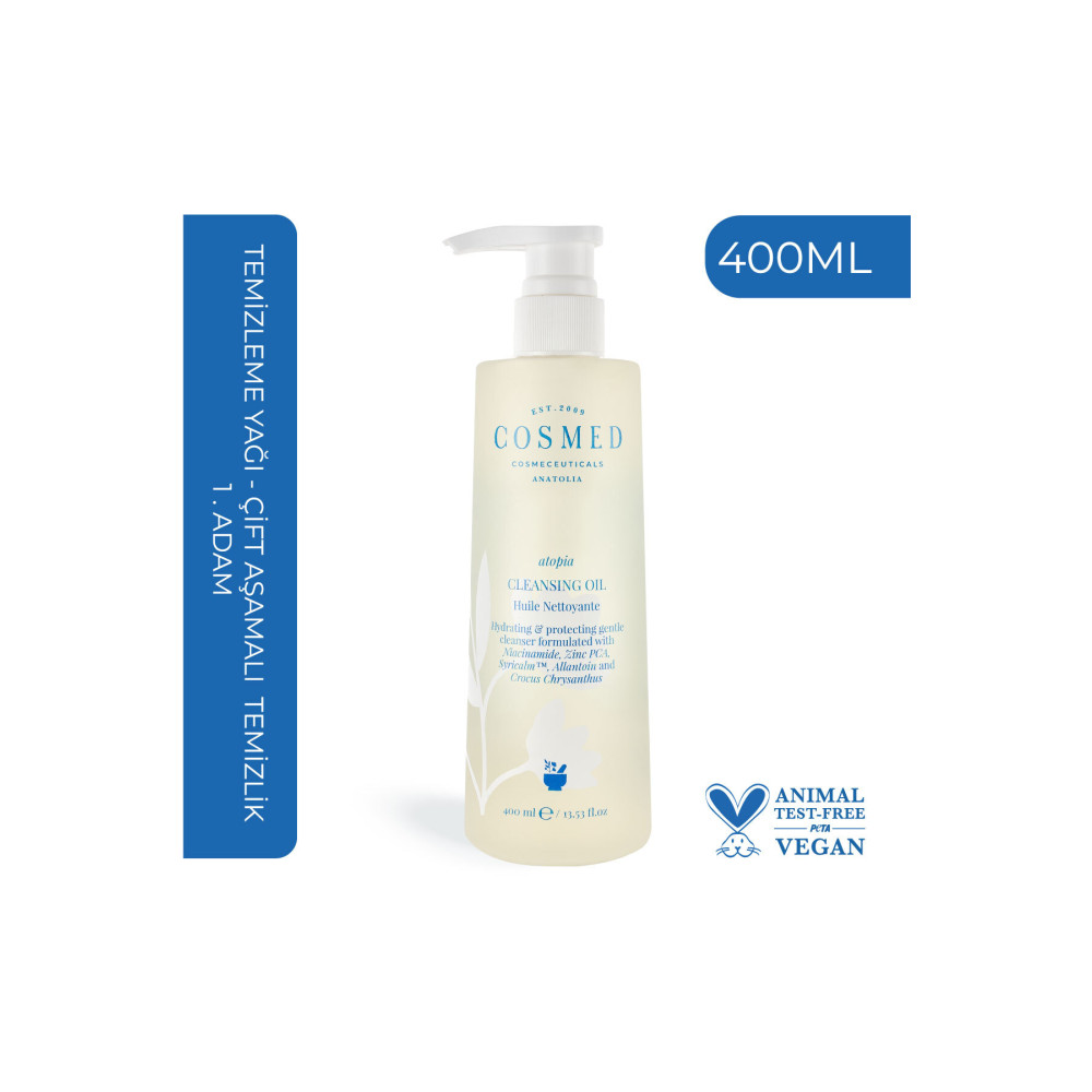 COSMED Atopia Cleansing Oil - Yüz Ve Vücut Için Temizleme Yağı - Yağ Bazlı Temizleyici 400 ml Cilt Temizleme ve Peeling Fiyatı