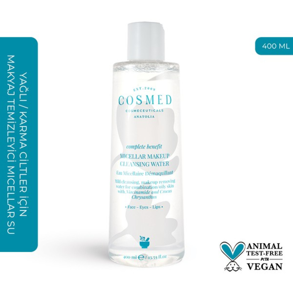 Cosmed Complete Benefit Micellar Makeup Cleansing Water 400 ml Makyaj Temizleyicileri Fiyatı