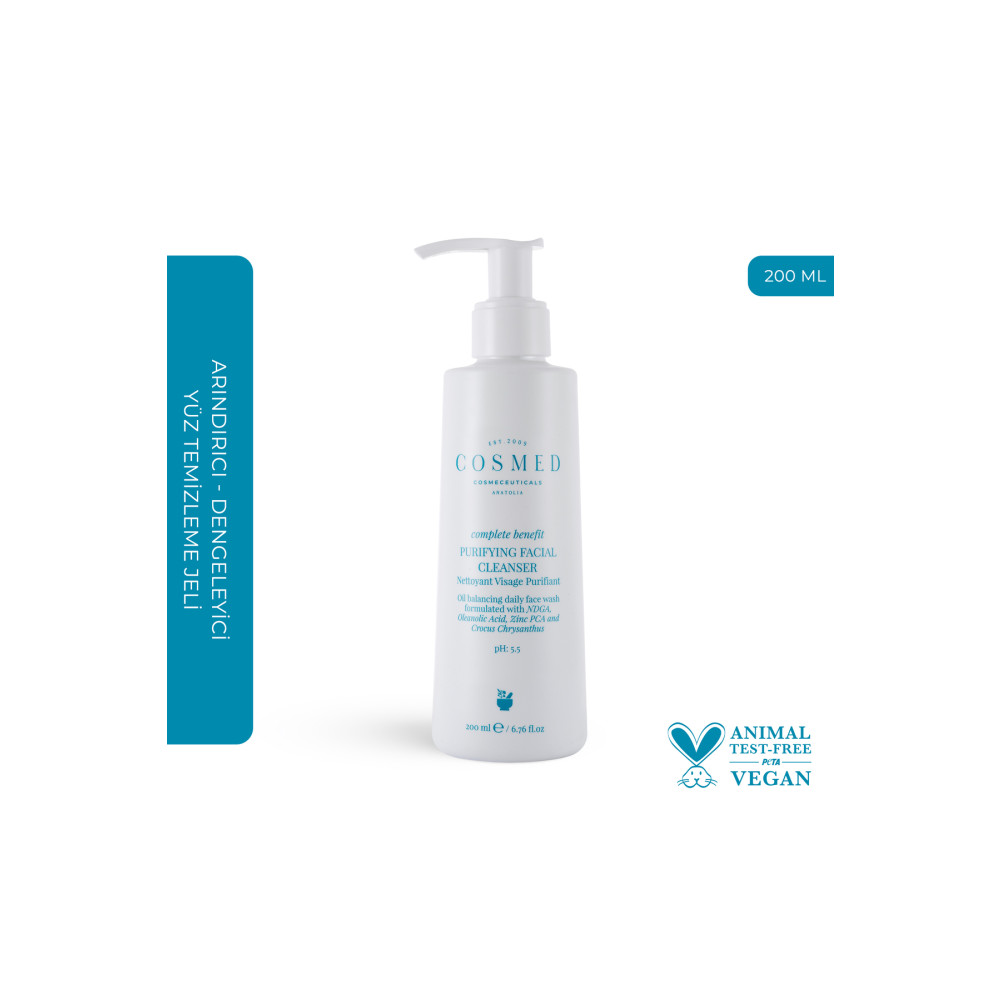 COSMED Complete Benefit Purifying Facial Cleanser - Yağlı Ve Akne Eğilimli Ciltlere Özel Arındırıcı Yüz Tem Cilt Temizleme ve Peeling Fiyatı