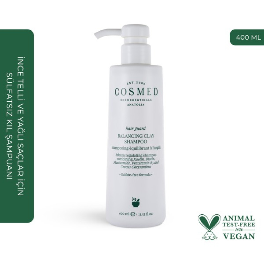 Cosmed Hair Guard Balancing Clay Shampoo 400 ml Şampuan ve Saç Kremi Fiyatı