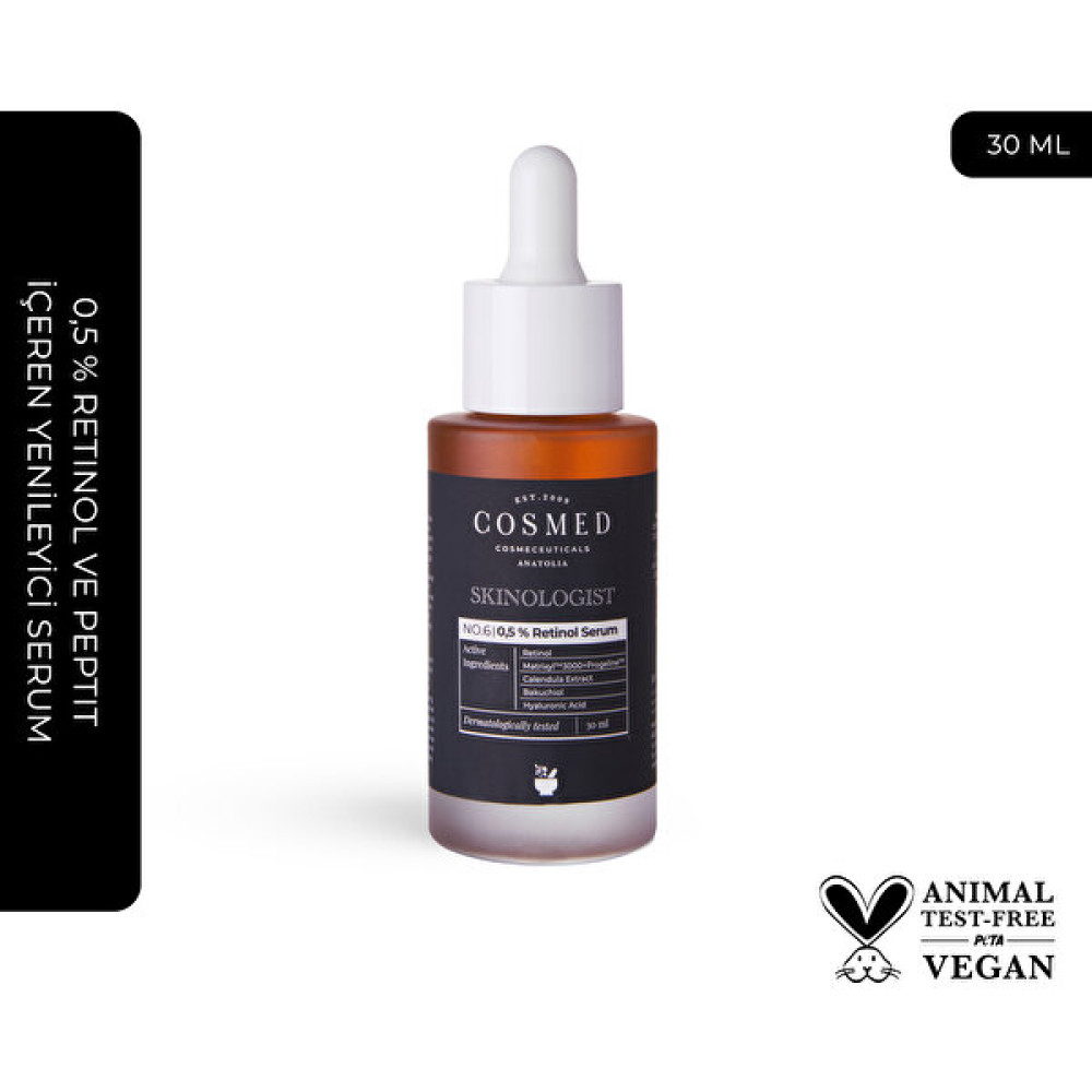 Cosmed Skinologist 0,5 % Retinol ve Peptit Içeren Yenileyici Serum 30 ml Anti-Aging / Yaşlanma Karşıtı Fiyatı