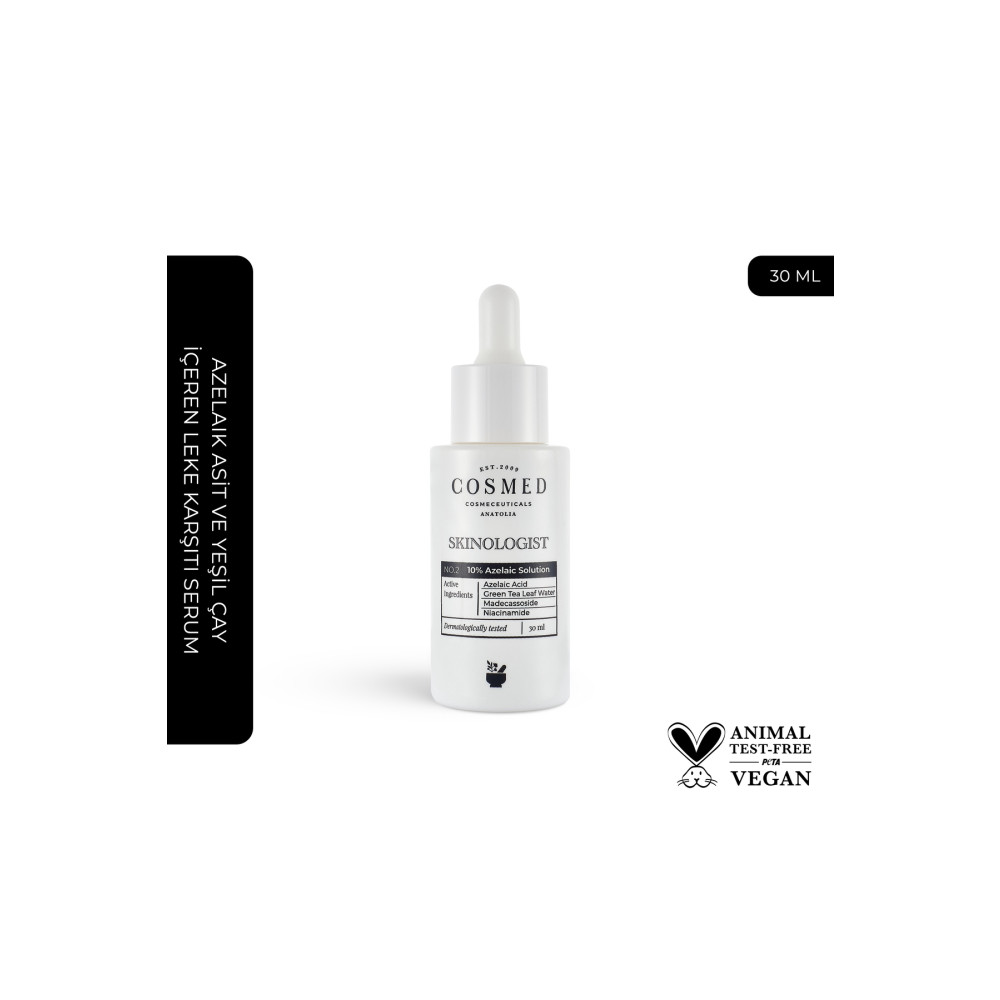 COSMED Skinologist %10 Azelaic Solution - Azelaik Asit Ve Yeşil Çay Içeren Leke Karşıtı Serum 30 Ml Cilt ve Yüz Bakımı Fiyatı