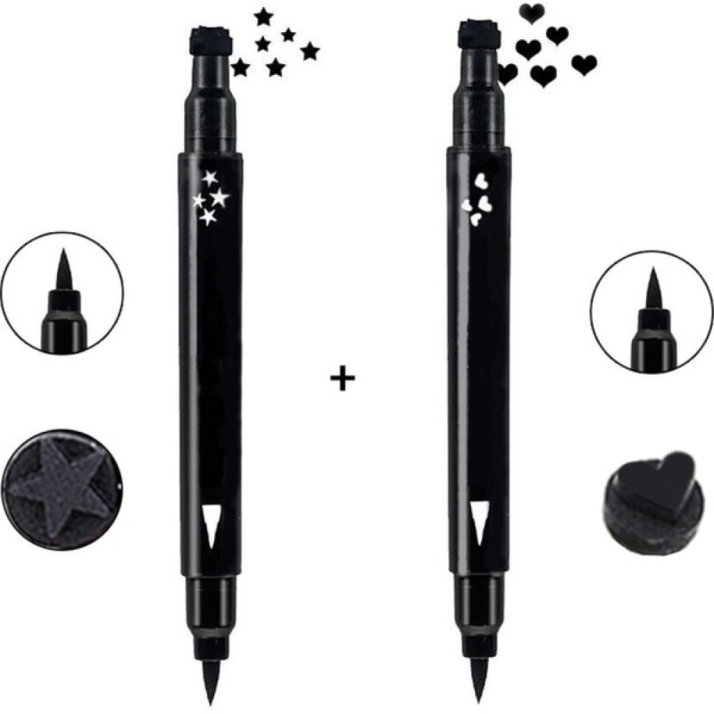 Cosmetichane Çift Uçlu Eyeliner Yıldız ve Kalp Desenli 2li Ekonomik Set Eyeliner Fiyatı