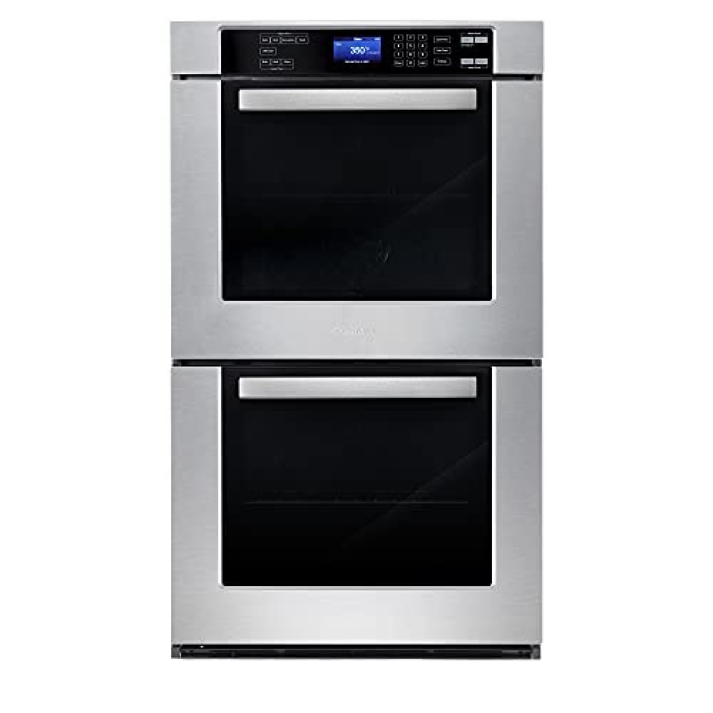 COSMO COS-30EDWC 30 in. Haven Collection Double Electric Wall Oven, True Convection, Blue Porcelain, Self Cleaning in Stainless Steel