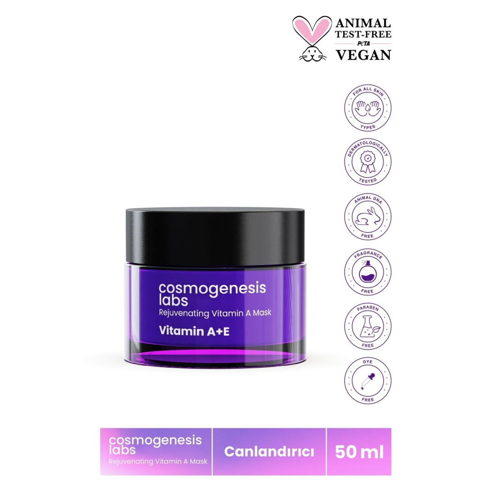 Cosmogenesis Labs Canlandıran A Vitamini Maske 50ml Kuruluk Önleyici Gençleştirici Ve Parlak Esnek Pürüzsüz Görünüm Cilt ve Yüz Bakımı Fiyatı