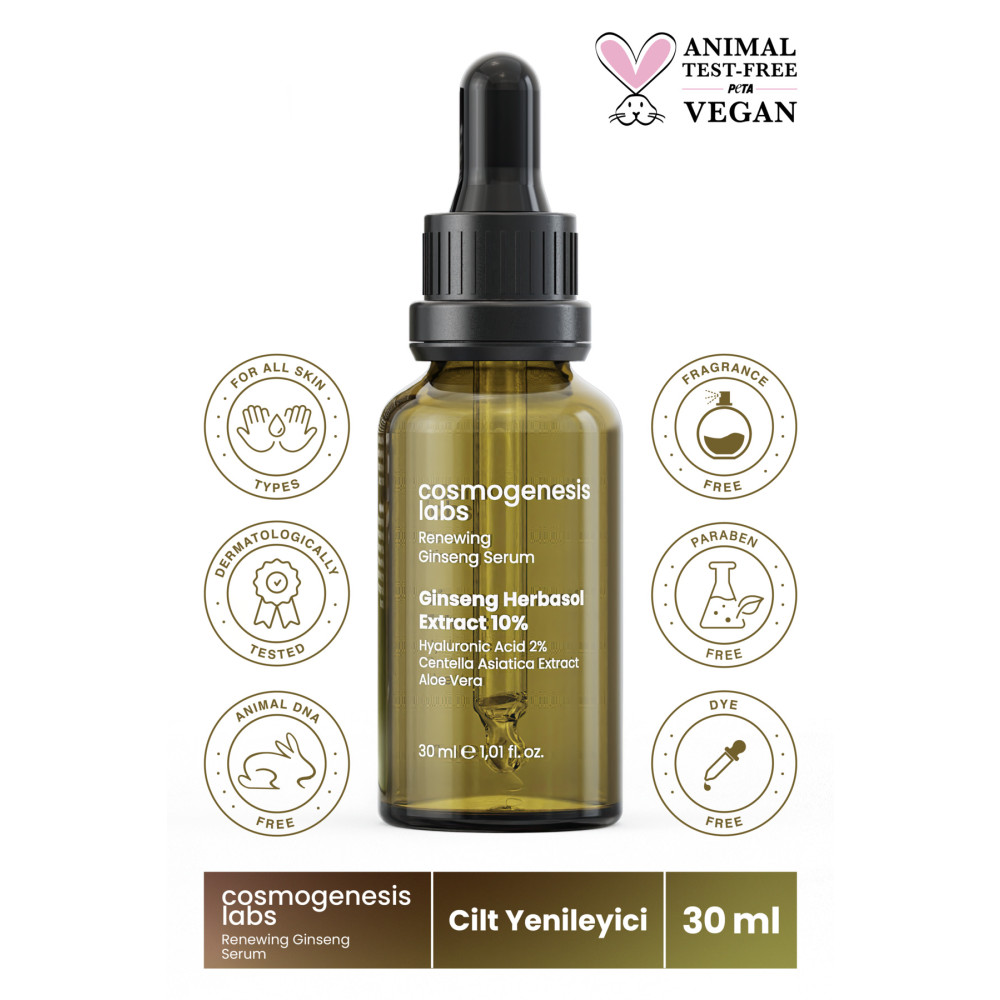 Cosmogenesis Labs Cilt Bariyeri Güçlendirici Ginseng Serum 30ml Vegan Sıkılaştırıcı Yenileyici AntiAging (%10 Ginseng) Cilt ve Yüz Bakımı Fiyatı