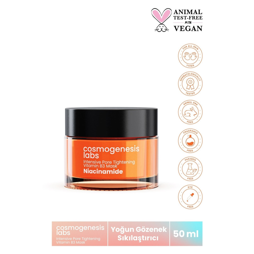 Cosmogenesis Labs Gözenek Sıkılaştırıcı B3 Vitamini Maske 50ml Sivilce Önleyici Arındırıcı Detox Ve Peeling Etkili Cilt ve Yüz Bakımı Fiyatı