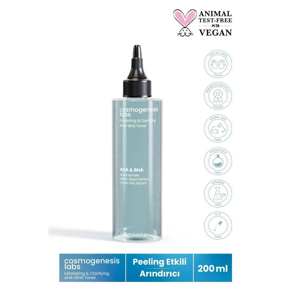 Cosmogenesis Labs Peeling Etkili Canlandırıcı Gözenek Sıkılaştırıcı Akne Ve Siyah Nokta Karşıtı Aha + Bha Tonik 200ml Cilt ve Yüz Bakımı Fiyatı