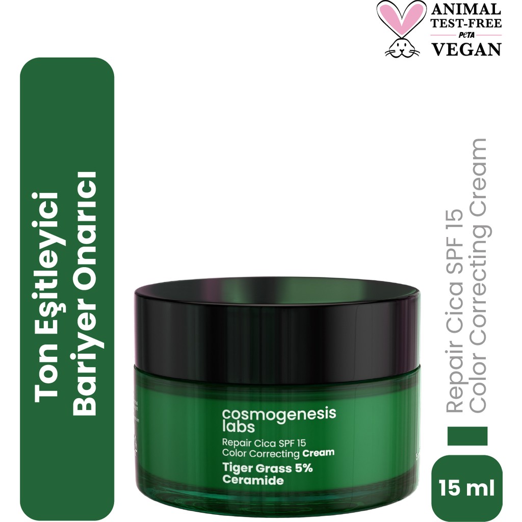 Cosmogenesis Labs Ton Eşitleyici Tiger Grass Cica Krem 15ML - Bariyer Onarıcı Nemlendirici Spf 15 Koruma Vegan Diğer Fiyatı