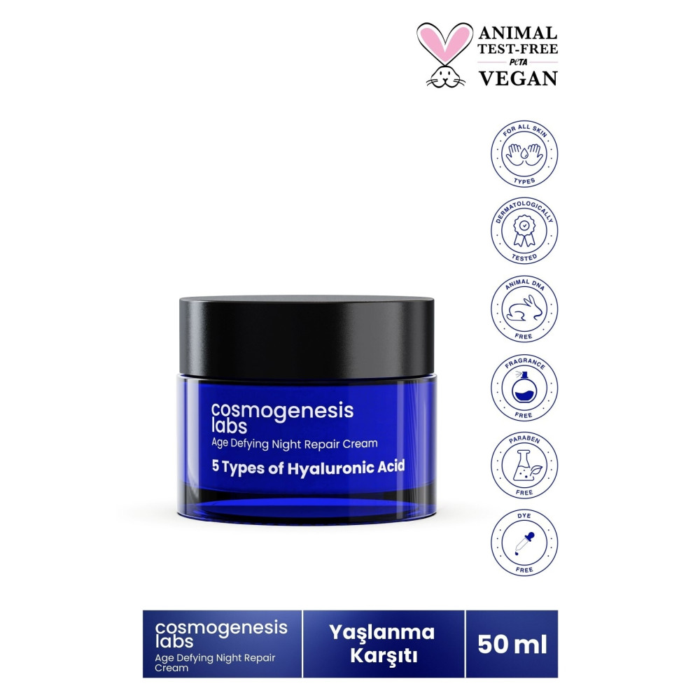 Cosmogenesis Labs Yaşlanma Ve Kırışıklık Karşıtı Onarıcı Yenileyici Yoğun Nemlendirici Gece Bakım Kremi 50ml Cilt ve Yüz Bakımı Fiyatı