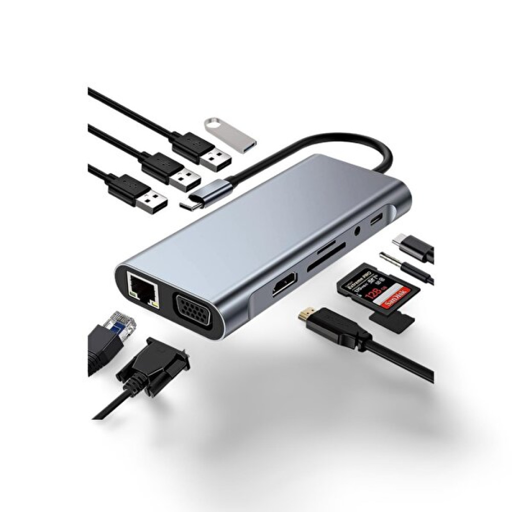 Cosmostech Macbook Pro Air Type-C 11 In-1 Çoklu Fonksiyonlu USB Type-C Çevirici Bilgisayar Çevirici ve Adaptörü Fiyatı