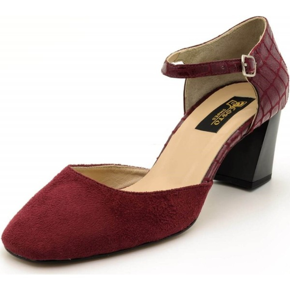 Costo Shoes 9797 Bordo Süet Büyük Numara Kadın Ayakkabıları Topuklu Ayakkabı Fiyatı