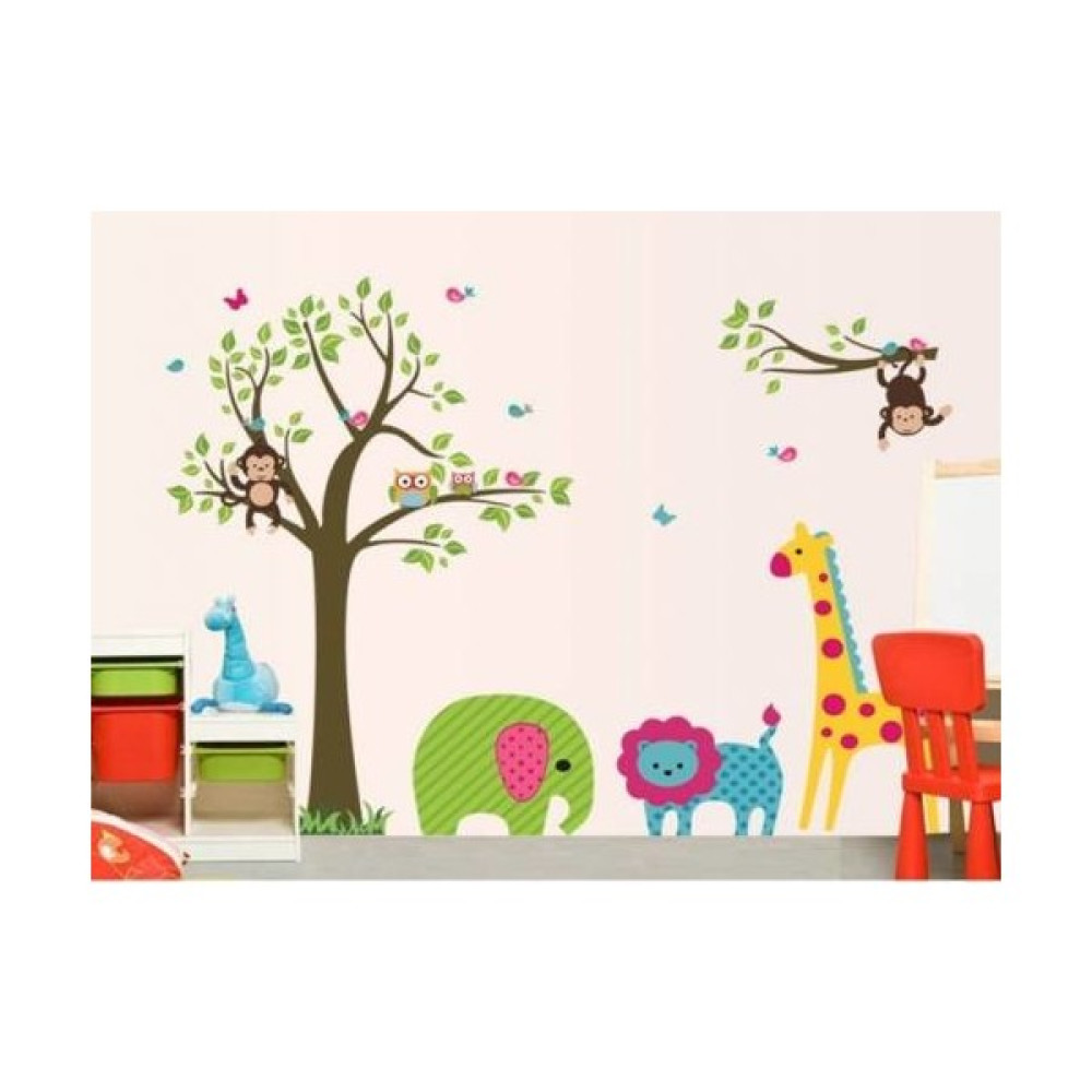 Cosy Home Gift Çocuk Bebek Odası Lzürafa Maymun Aslan Baykuş Doğa Sticker Pvc Duvar Süsü Bebek Odası Duvar Süsü Fiyatı