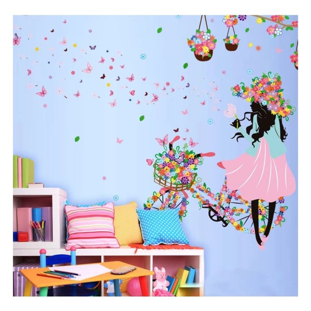 Cosy Home Gift Çocuk ve Bebek Odası Ev Dekor Bisikletli Balerin Kız Sihirli 3D Kelebekler Duvar Sticker Pvc Bebek Odası Duvar Süsü Fiyatı