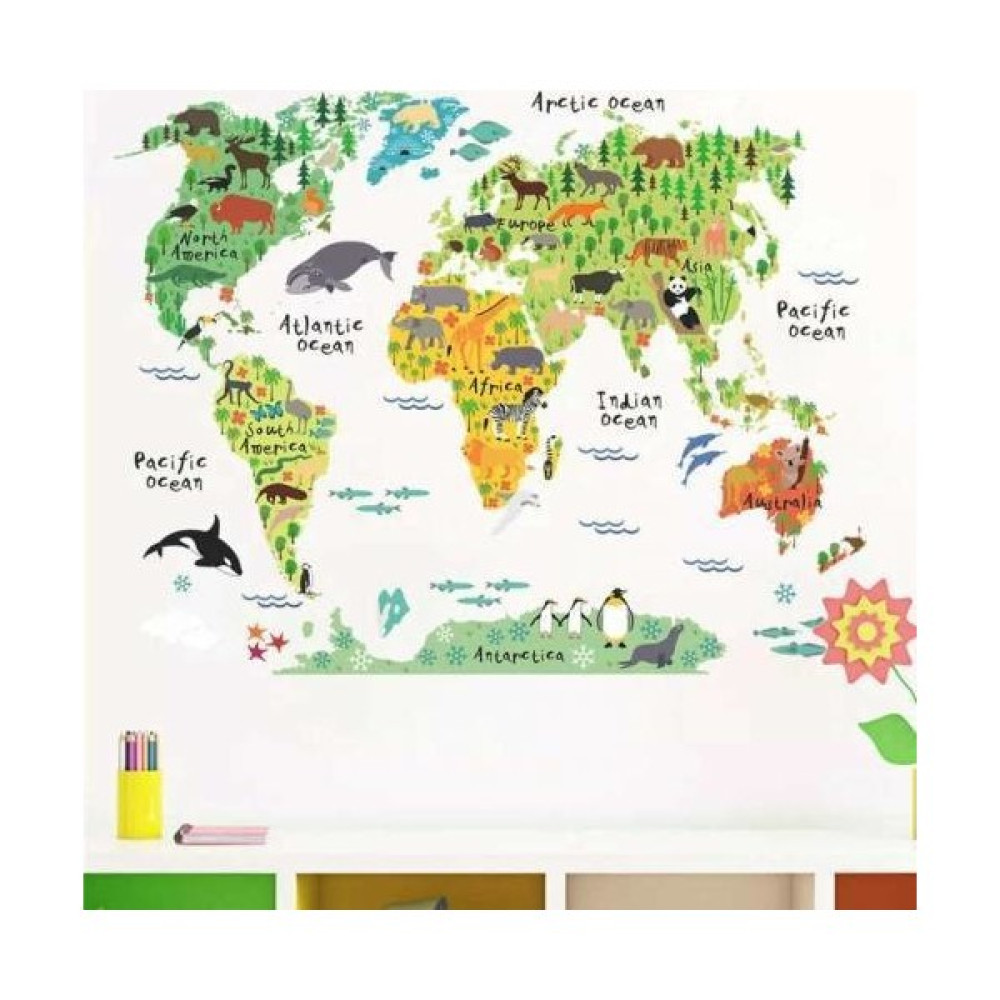 Cosy Home Gift Renkli Büyük Harita Hayvanlı Bebek Odası Sticker Oto Boyaları Fiyatı