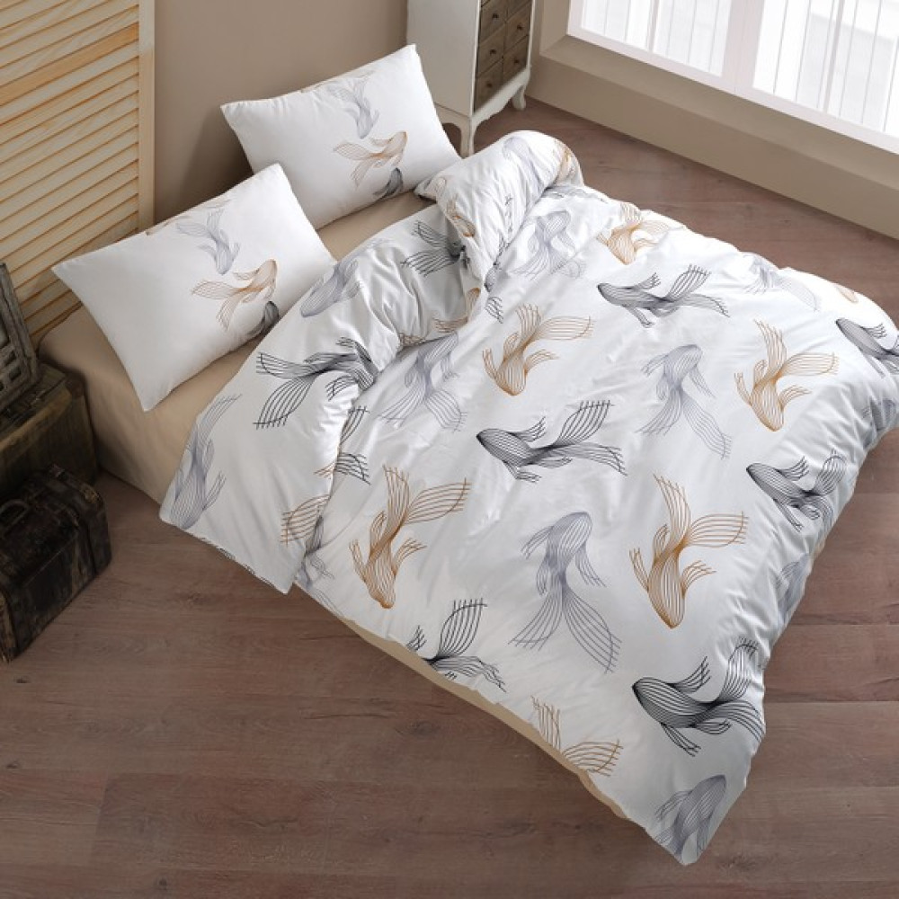 Cote Blanc Barbella Kahve Pamuk Ranforce Battal Boy Nevresim Takımı 240X220 - Kahverengi - 240 x 220 cm Nevresim Takımı Fiyatı