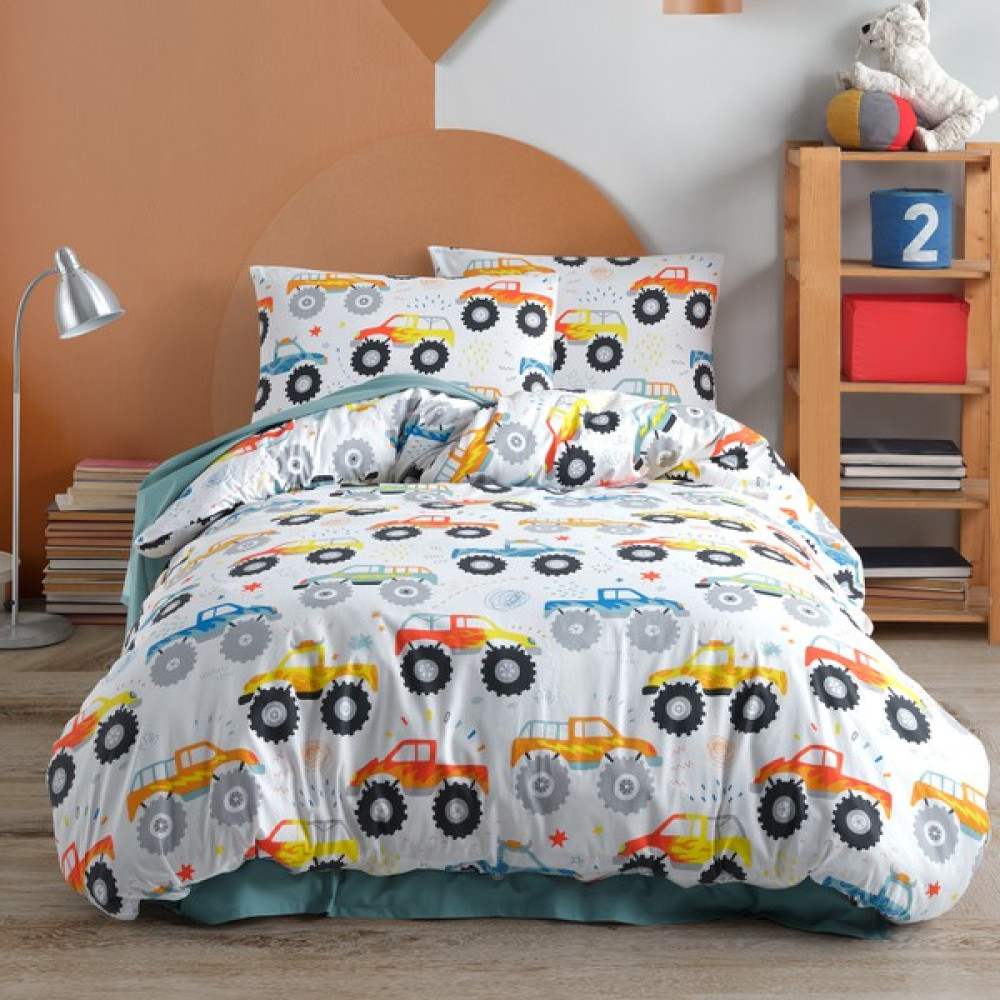 Cote Blanc Cars %100 Pamuk Ranforce Tek Kişilik Nevresim Takımı - 160 x 220 cm - Renkli Nevresim Takımı Fiyatı