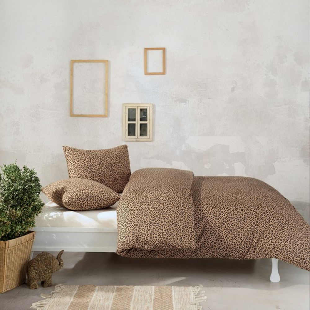 Coté Blanc Leopar Pamuk Ranforce Çift Kişilik Nevresim Takımı - Kahverengi - 200 x 220 cm Nevresim Takımı Fiyatı