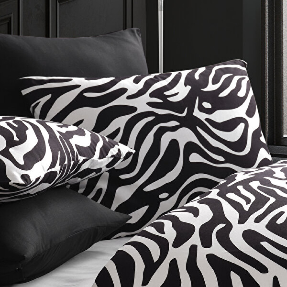 Cote Blanc Zebra Pamuk Ranforce 2'li Yastık Kılıfı 50X70 - Siyah - Beyaz Yastık Kılıfı Fiyatı