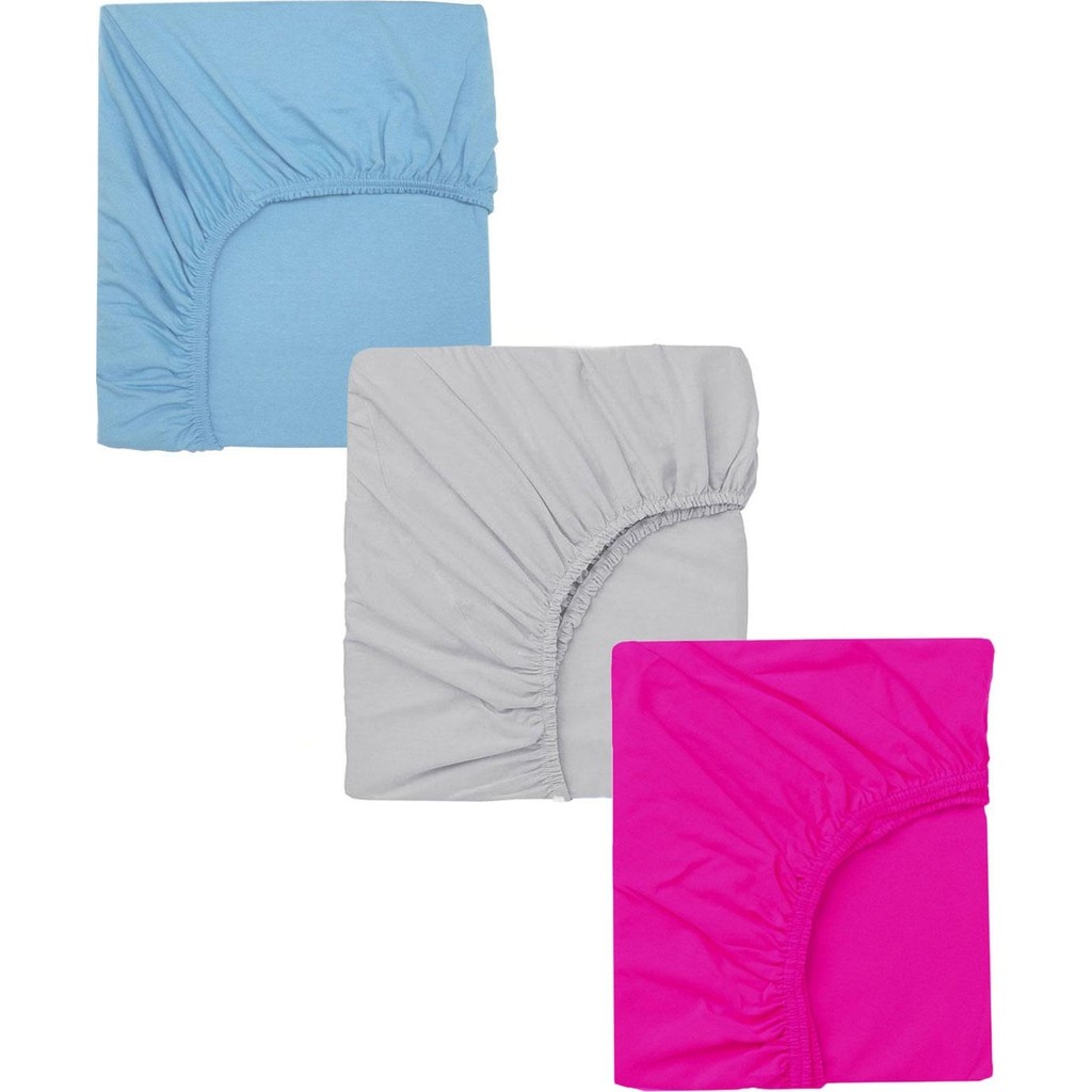 Cotenconcept 3 Adet Pamuklu ve Lastikli 60 x 120 cm Penye Bebek Çarşaf - 60 x 120 x 15 cm - Mavi Çarşaf Fiyatı