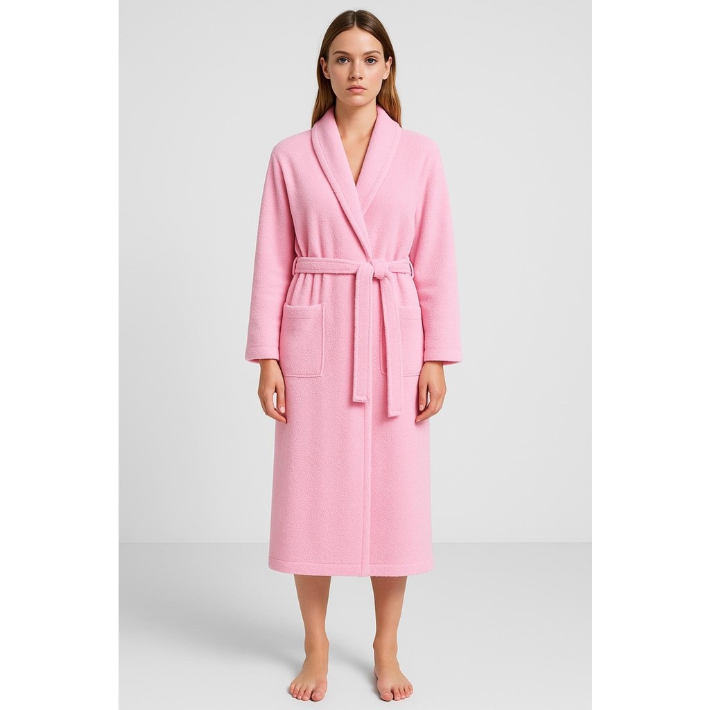 Cotenconcept Battal Boy Şal Yaka Kadın Bornoz - 2XL - Pembe Bornoz Fiyatı
