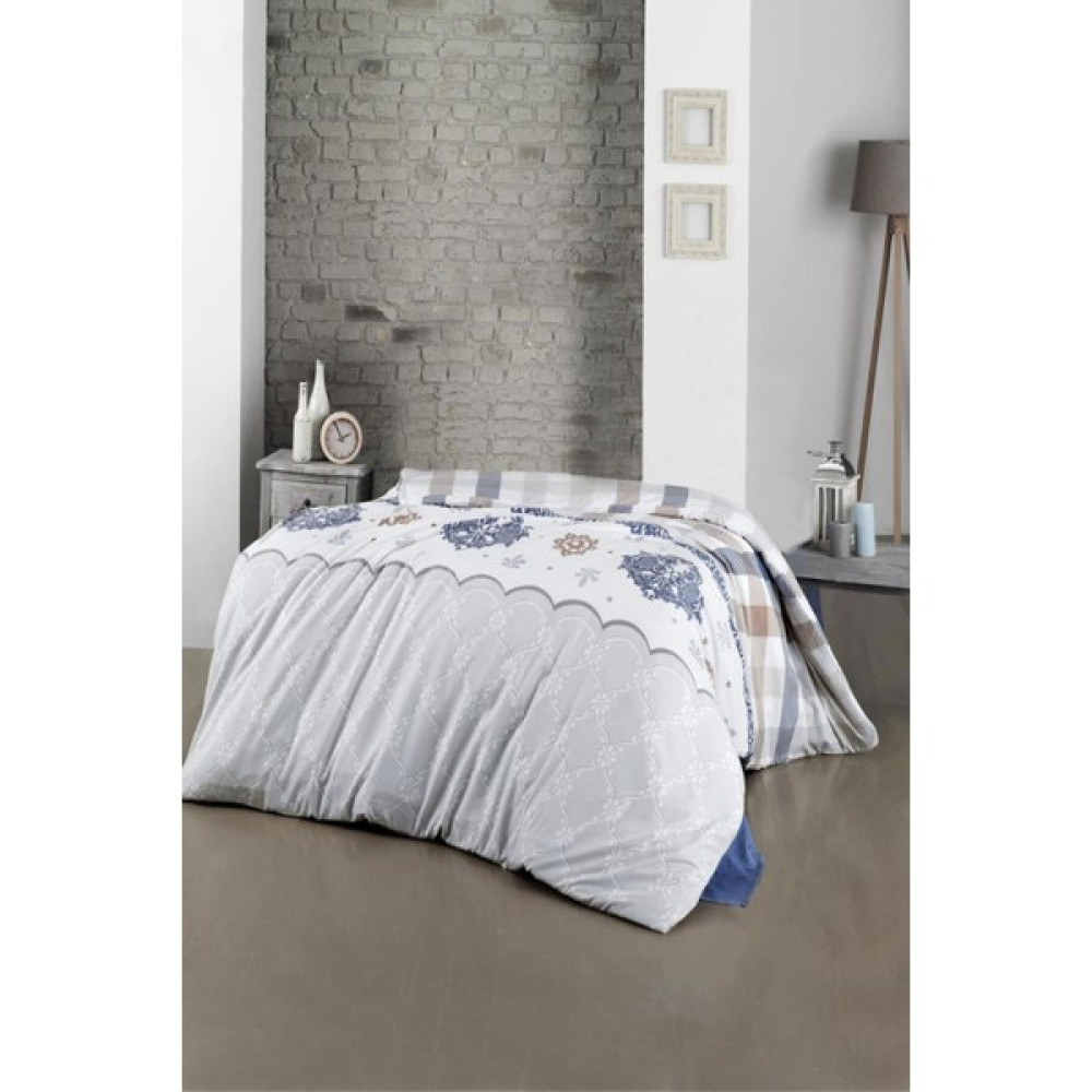 Cotenconcept Çift Kişilik Tek Nevresim ( Yorgan ) Kılıfı 200x220 Cm - 200 x 220 cm - Mavi - Beyaz Nevresim Takımı Fiyatı