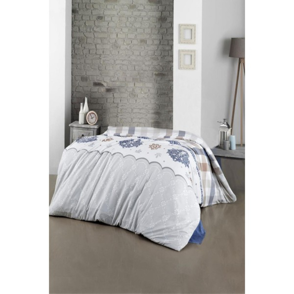 Cotenconcept Tek Kişilik Tek Nevresim ( Yorgan ) Kılıfı 160x220 Cm - 160 x 200 cm - Mavi - Beyaz Nevresim Takımı Fiyatı