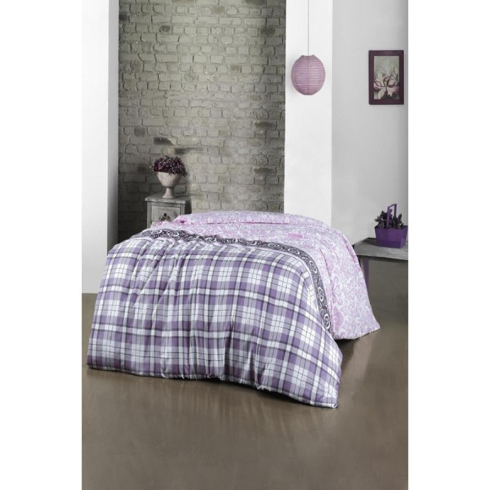 Cotenconcept Tek Kişilik Tek Nevresim ( Yorgan ) Kılıfı 160x220 Cm - 160 x 200 cm - Mor  - Beyaz Nevresim Takımı Fiyatı