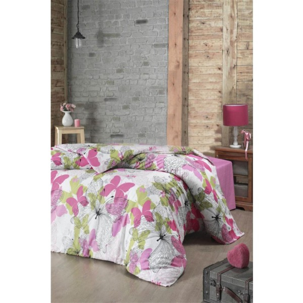 Cotenconcept Tek Kişilik Tek Nevresim ( Yorgan ) Kılıfı 160x220 Cm - 160 x 200 cm - Pembe - Yeşil Nevresim Takımı Fiyatı