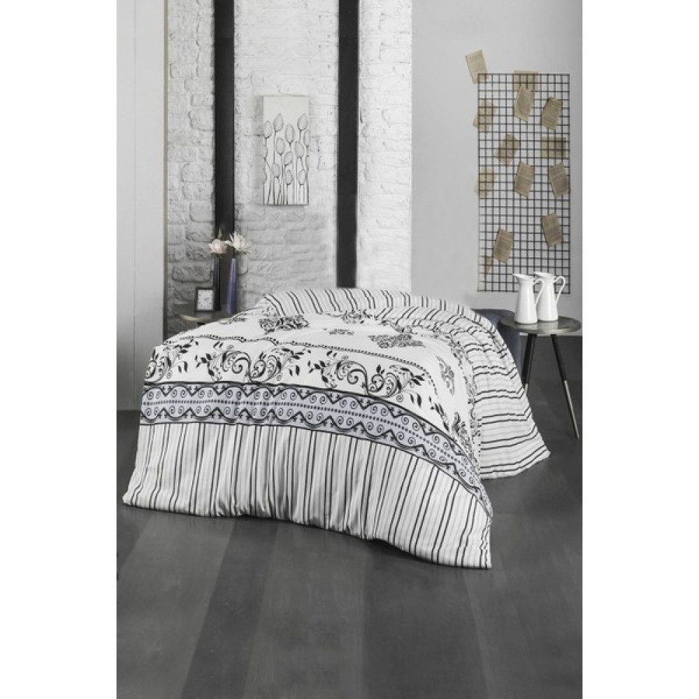 Cotenconcept Tek Kişilik Tek Nevresim ( Yorgan ) Kılıfı 160x220 Cm - 160 x 200 cm - Siyah - Beyaz Nevresim Takımı Fiyatı
